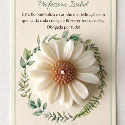 Malmequer em cera vegetal com pavio