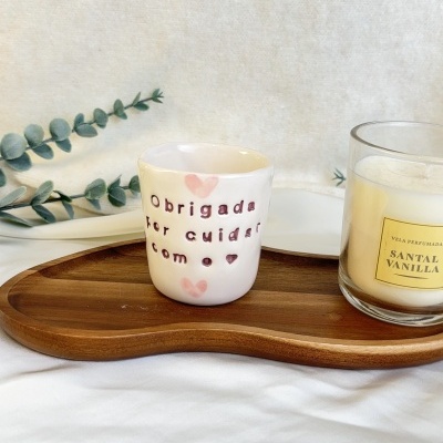 Mykonos | Copo Café "Obrigada por cuidar com ♥"