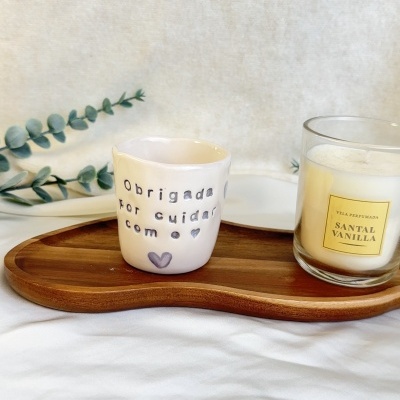 Mykonos | Copo Café "Obrigada por cuidar com ♥"