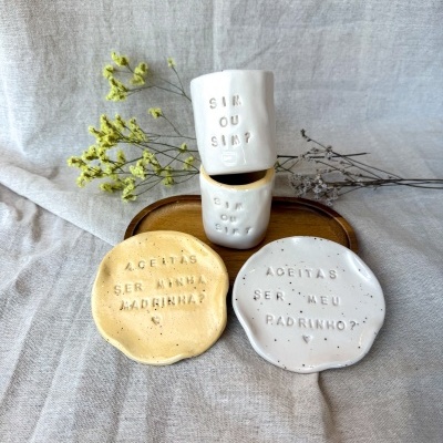 Conjunto Café Santorini Madrinhas/Padrinhos (Personalizado e pronto para envio)