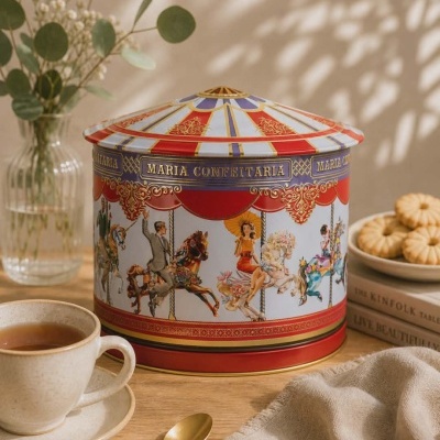 Lata de Bolachas Carrossel Musical 300g | Maria Confeitaria