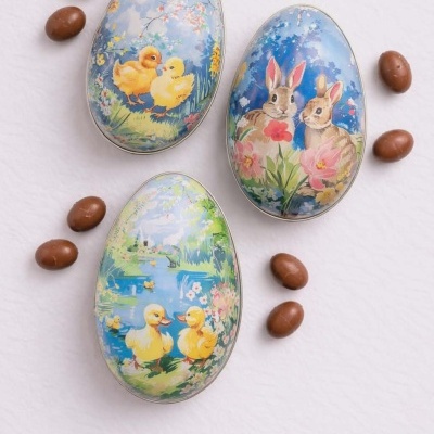 Bombons | Lata Ovos Metálicos Vintage 100g (3 Padrões)