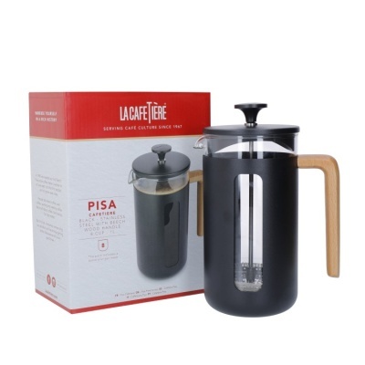 Cafeteira de Êmbolo Pisa Black | La Cafetière - 3 ou 8 Chávenas