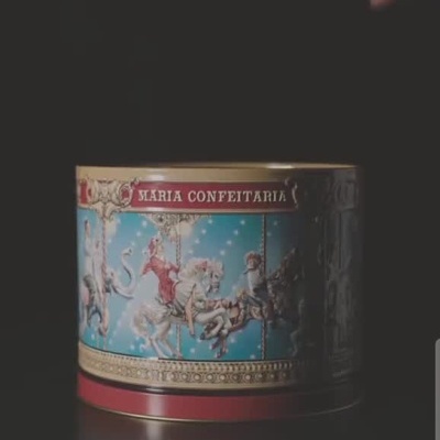 Lata de Bolachas Carrossel Musical 300g | Maria Confeitaria