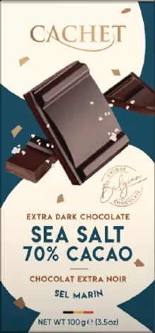 Tablete Chocolate 70% Cacau e Flor de Sal | Chocolate Belga Cachet