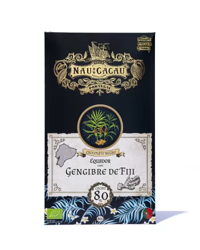 Tablete Chocolate Gengibre de Fiji 80% Cacau | Nau do Cacau