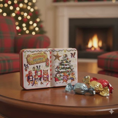Bombons | Lata Mini Livro Christmas Melody 100g