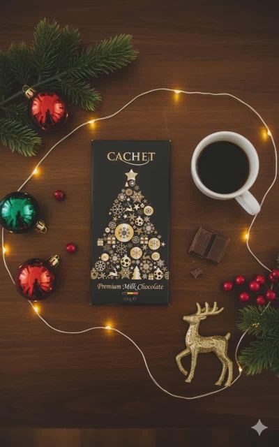 Tablete Chocolate de Leite (Edição de Natal) | Chocolate Belga Cachet