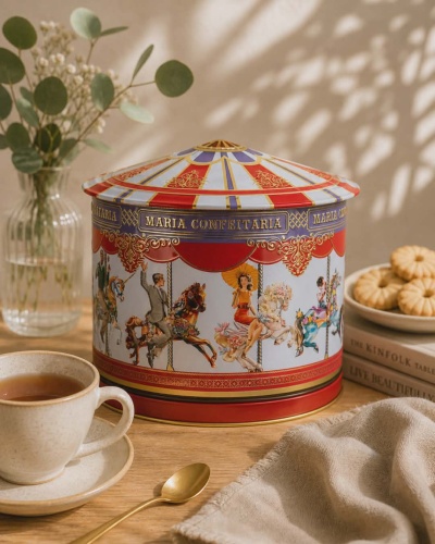 Lata de Bolachas Carrossel Musical 300g | Maria Confeitaria