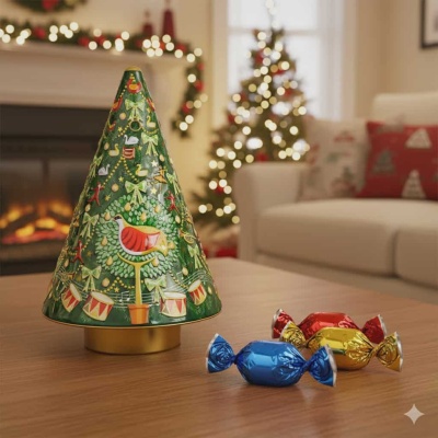 Bombons | Lata Árvore de Natal Musical (Verde) 300g