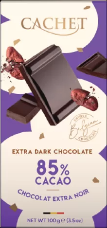 Tablete Chocolate 85% Cacau | Chocolate Belga Cachet