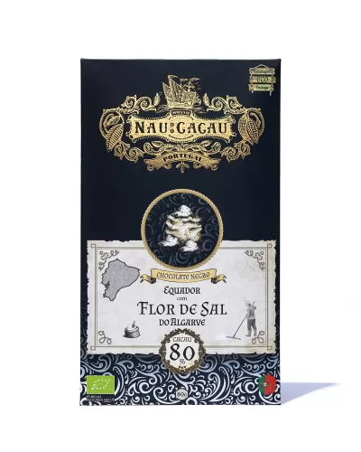 Tablete Chocolate Flor de Sal do Algarve 80% Cacau | Nau do Cacau