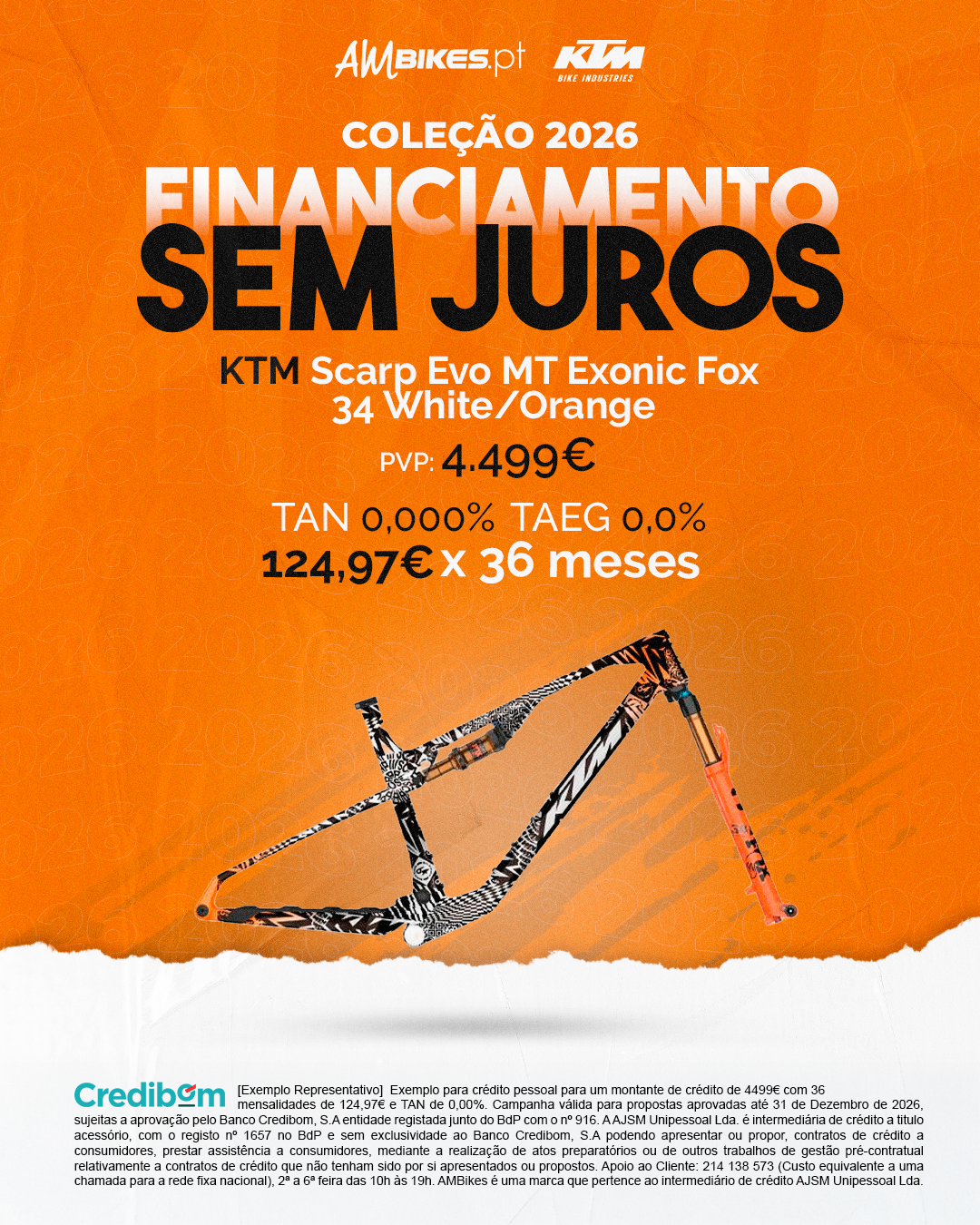 Quadro KTM Scarp Evo MT Exonic Fox 34 - white/orange