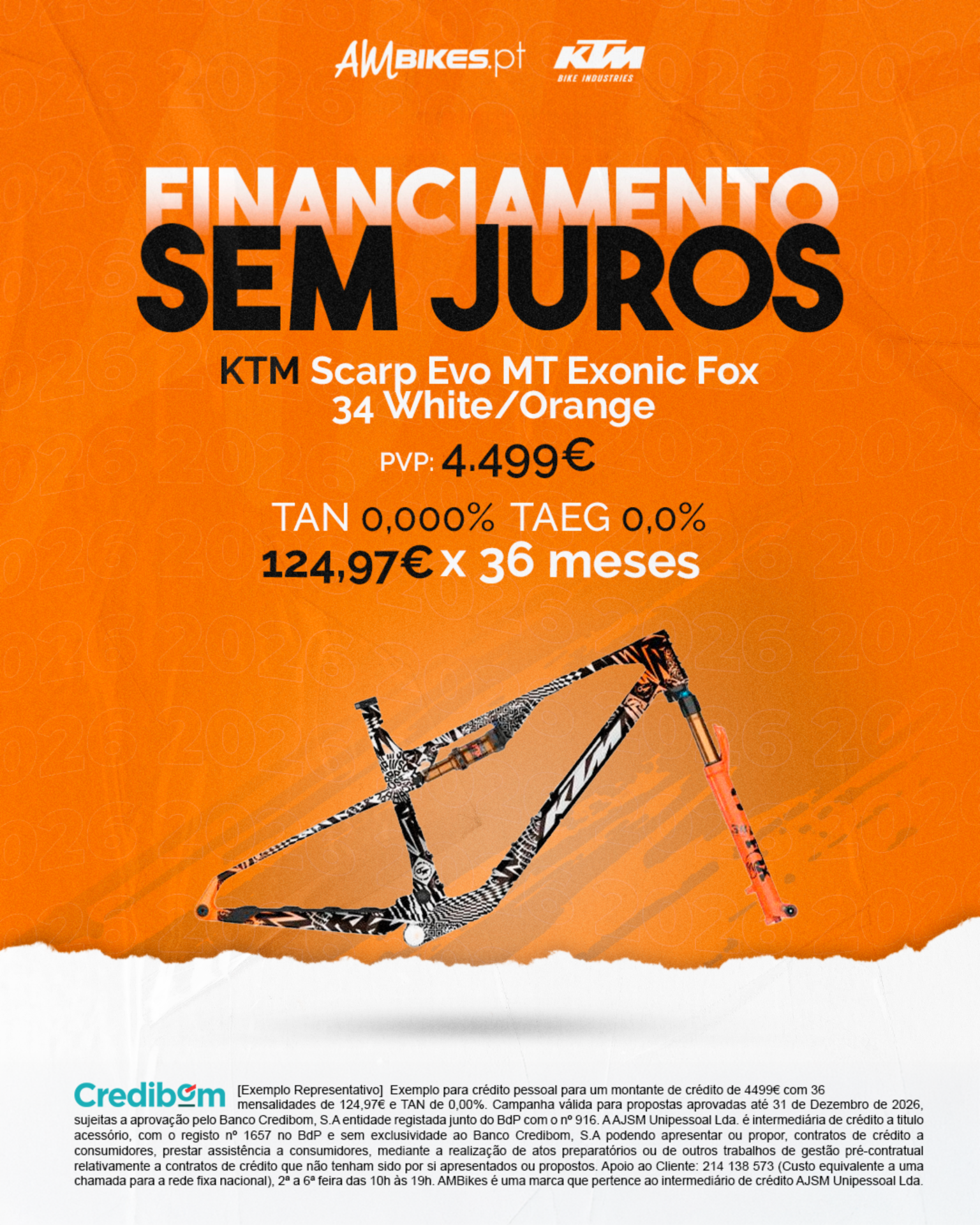 Quadro KTM Scarp Evo MT Exonic Fox 34 - white/orange