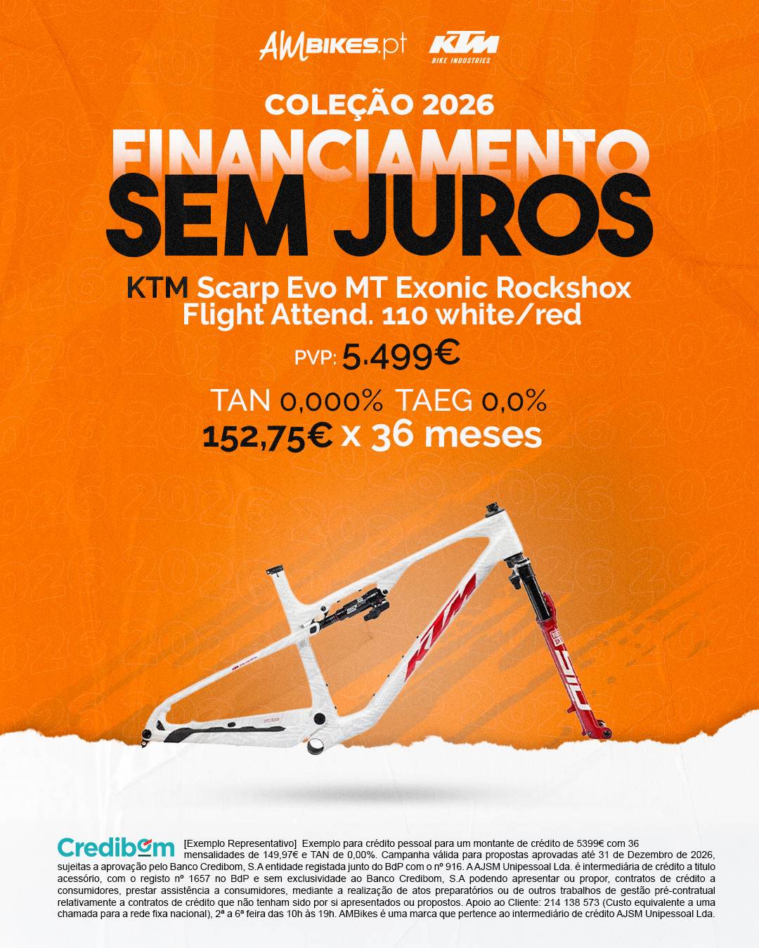 Quadro KTM Scarp Evo MT Exonic Rockshox Flight Attend. 110 - white/red