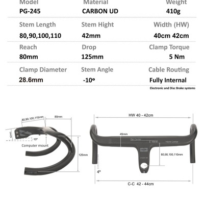 Guiador Estrada Progress PG-245 Carbon