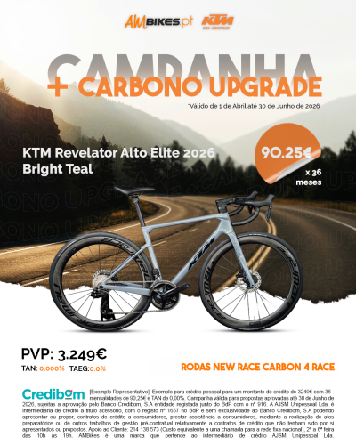 KTM Revelator Alto Elite 2026 | Bright Teal - Rodas em Carbono