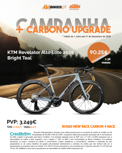 KTM Revelator Alto Elite 2026 | Bright Teal - Rodas em Carbono