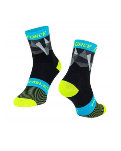 Meias - S/M - FORCE TRIANGLE, fluo/pr/azu