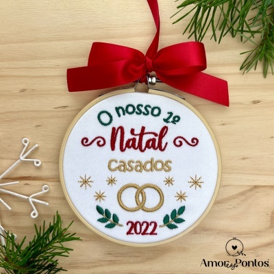 Bastidor Bordado - O primeiro Natal casados