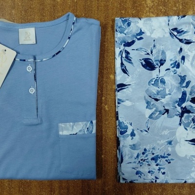 Pijama Senhora jersey - refª 25373 - R&A - 100% algodão (inverno 2025)