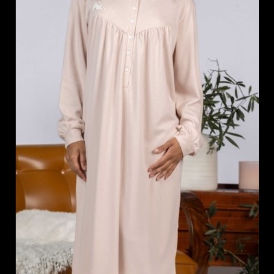 Camisa de Dormir - refª 3259 - interlock cardada - Mira (inverno 2025)