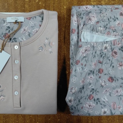 Pijama senhora ref 8445 Mira - interlock - (inverno 2025)