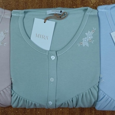 Camisa de Dormir - refª 3259 - interlock cardada - Mira (inverno 2025)