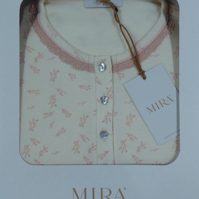 Pijama senhora ref 8429 Mira - interlock jackard - (inverno 2025)