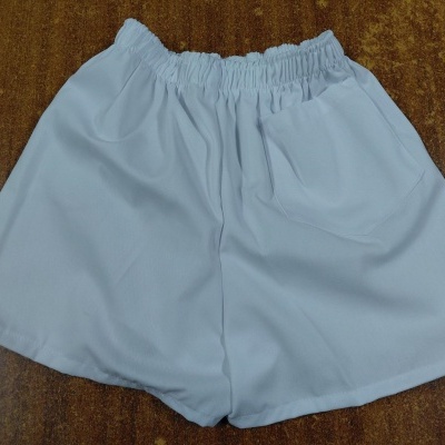 calção de ginástica branco sarja - com bolso (criança)