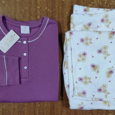 Pijama Senhora interlock cardado - refª 25364 - R&A (inverno 2025)