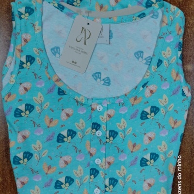 Camisa de Dormir alças - refª 26200 - 100% algodão - R&A (verão 2026)