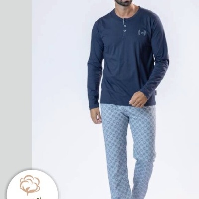 Pijama de homem refª8512DS 100% algodão jersey - Mira (verão 2026)