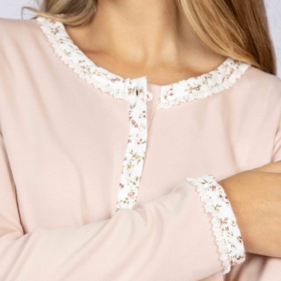 Pijama senhora ref 8443 Mira - interlock cardado - (inverno 2025)