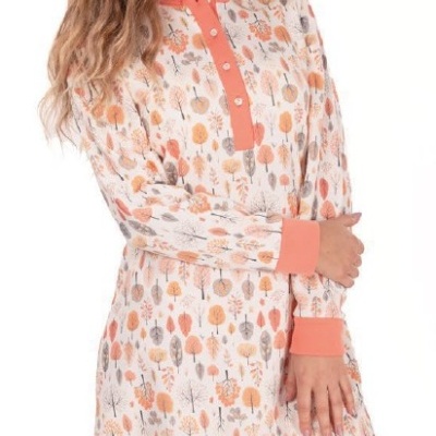 Camisa de Dormir - refª 25251 - interlock cardada - R&A (inverno 2025)