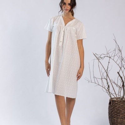 Camisa de Dormir - refª 3318MS - 100% algodão - Mira (verão 2026)