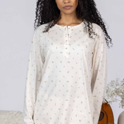 Pijama senhora ref 8404 Mira - algodão jersey - (inverno 2025)