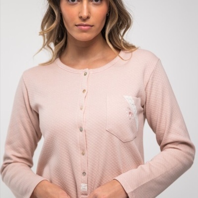 Camisa de Dormir - refª 3099 - Interlock Cardado - Mira (inverno)