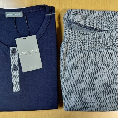 Pijama de homem cardado refª8589 - Mira (inverno 2026)
