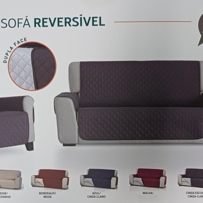 Capa de sofá acolchoada - reversivel