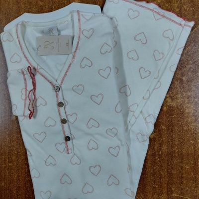 Camisa de Dormir - refª 25256 - interlock cardada - R&A (inverno 2025)