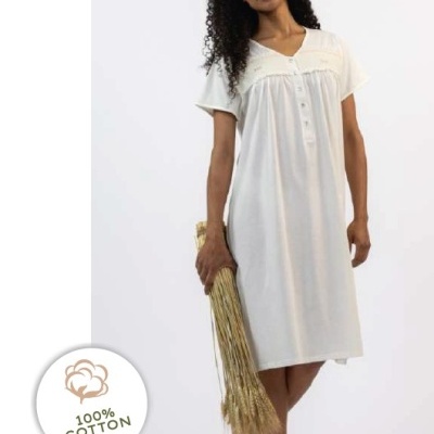 Camisa de Dormir - refª 3154MS - 100% algodão- Mira (verão)