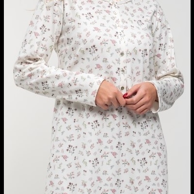 Camisa de Dormir - refª 3103 - Interlock Cardado - Mira (inverno)