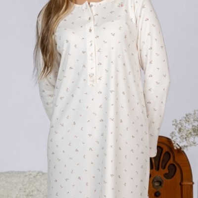Camisa de Dormir - refª 3242 - interlock cardada - Mira (inverno 2025)