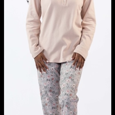 Pijama senhora ref 8445 Mira - interlock - (inverno 2025)