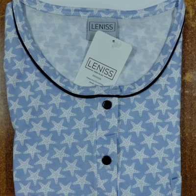 Camisa de Dormir alças - refª 8044 - 100% algodão - D&L (verão 2026)