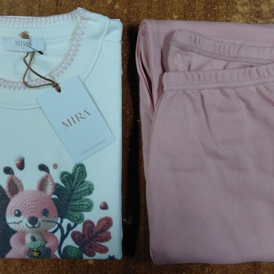 Pijama senhora ref 8433 Mira - interlock cardado - (inverno 2025)