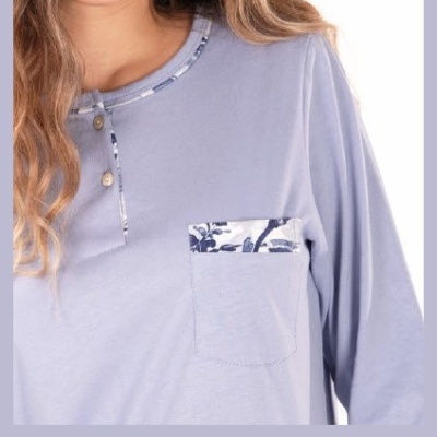 Pijama Senhora jersey - refª 25373 - R&A - 100% algodão (inverno 2025)