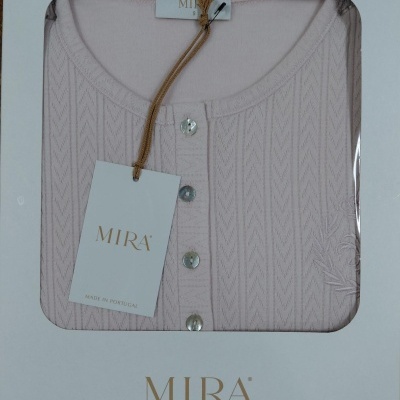 Pijama senhora ref 8427 Mira - interlock jackard - (inverno 2025)
