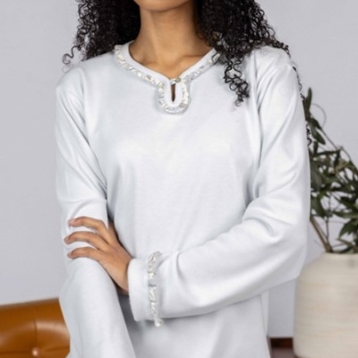 Pijama senhora ref 8444 Mira - interlock cardado - (inverno 2025)